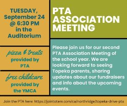 PTA Association Meeting flyer